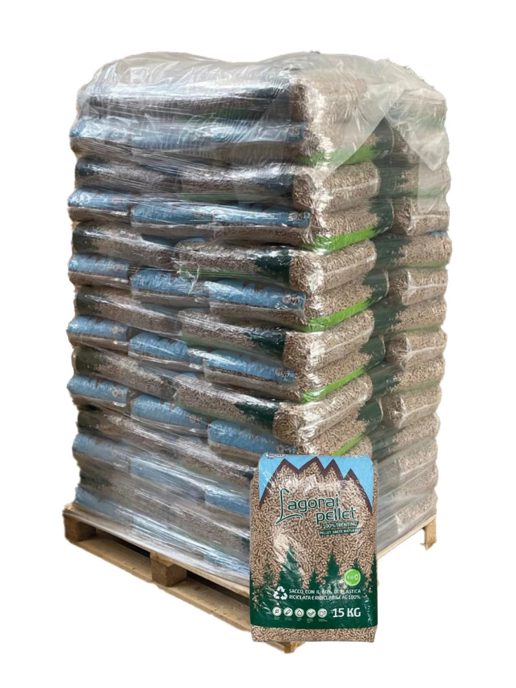 Pellet di legno di abete | Bancale da 70 sacchi da 15 kg